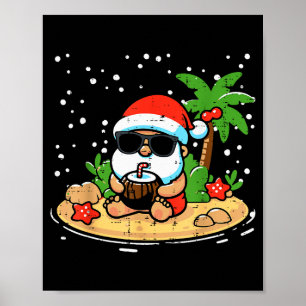 Christmas Santa Beach Xmas Trocal Hawaii Men Women Poster