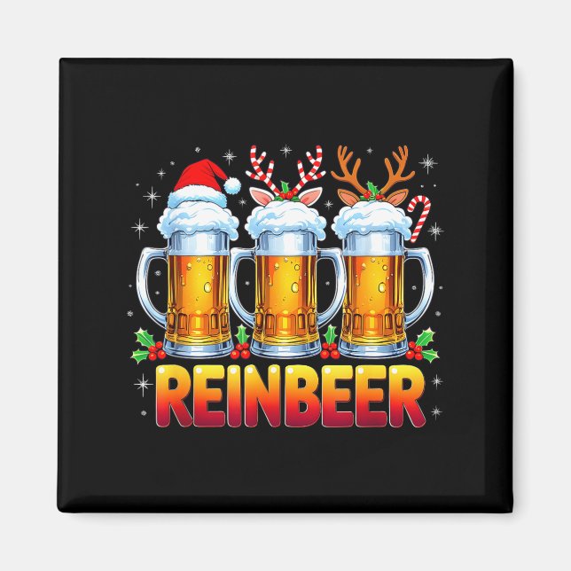 Christmas Santa Beer Lovers Funny Drinking Trend N Magnet (Front)