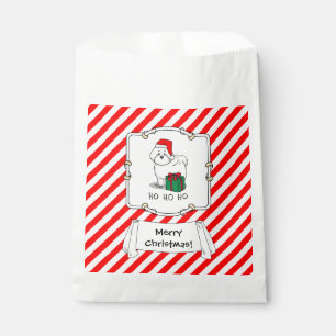 Christmas Santa Bichon Frise Dog Cute Favour Bag