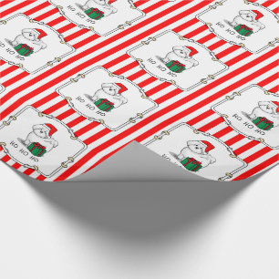 Christmas Santa Bichon Frise Dog Cute Wrapping Paper
