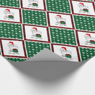 Christmas Santa Bichon Frise Dog Cute Wrapping Paper