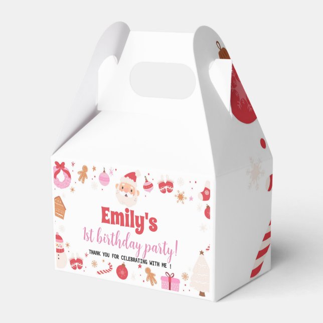 Christmas Santa Birthday Party Favour Box (Front Side)