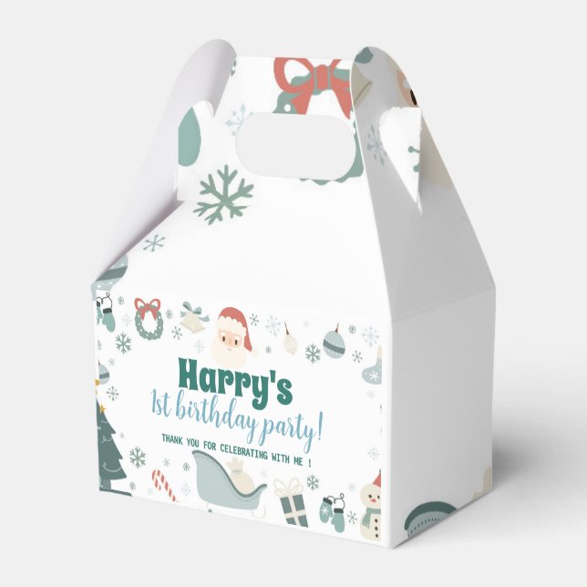 Christmas Santa Birthday Party Favour Box (Back Side)
