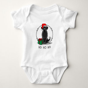 Christmas Santa Black Labrador Retriever Cute Baby Bodysuit