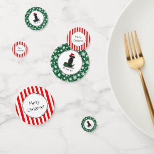 Christmas Santa Black Labrador Retriever Cute Confetti