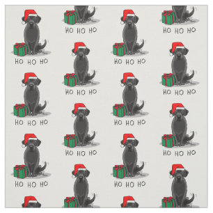 Christmas Santa Black Labrador Retriever Cute Fabric