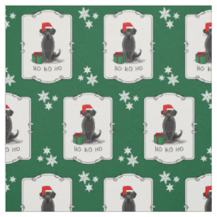 Christmas Santa Black Labrador Retriever Cute Fabric