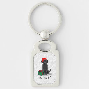 Christmas Santa Black Labrador Retriever Cute Key Ring