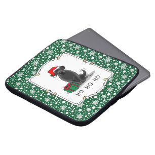 Christmas Santa Black Labrador Retriever Cute Laptop Sleeve