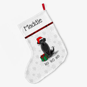 Christmas Santa Black Labrador Retriever Cute Large Christmas Stocking