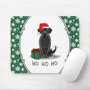 Christmas Santa Black Labrador Retriever Cute Mouse Pad