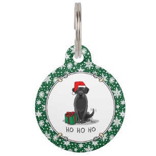 Christmas Santa Black Labrador Retriever Cute Pet Tag