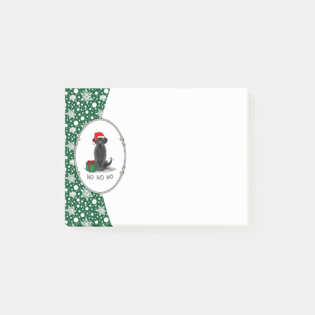 Christmas Santa Black Labrador Retriever Cute Post-it Notes (Front)