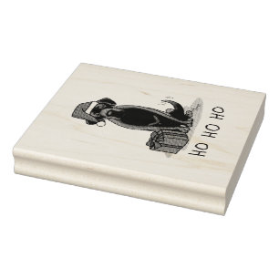 Christmas Santa Black Labrador Retriever Cute Rubber Stamp