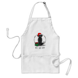 Christmas Santa Black Labrador Retriever Cute Standard Apron