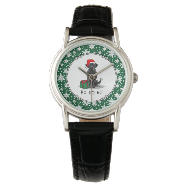 Christmas Santa Black Labrador Retriever Cute Watch (Front)