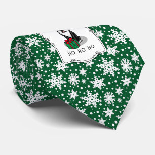 Christmas Santa Boston Terrier (black) Cute Tie
