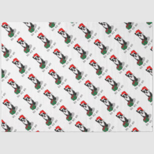 Christmas Santa Boston Terrier (black) Cute Tissue Paper