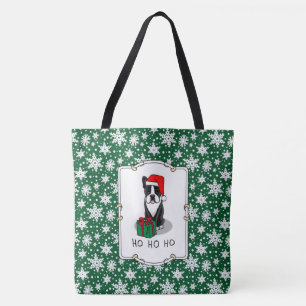 Christmas Santa Boston Terrier (black) Cute Tote Bag