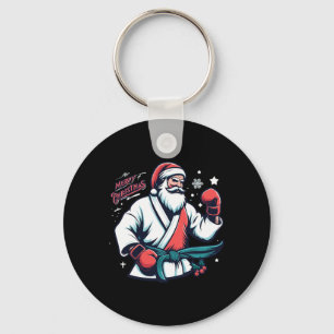 Christmas Santa Boxer Boxing Lover Kickboxing Mart Key Ring
