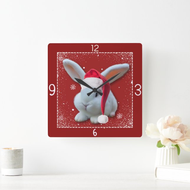 Christmas Santa Bunny Clock (Home)