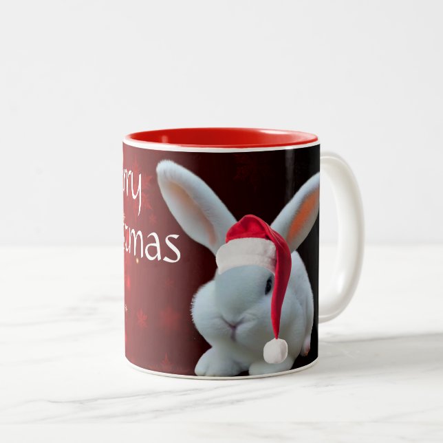 Christmas Santa Bunny Mug (Front Right)
