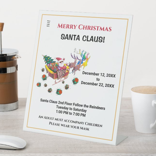  Christmas Santa Business Company Accessory Pedestal Sign (In SItu)