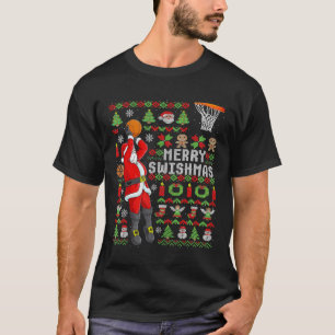 Christmas Santa Bysketbyll Player - Slam Dunk Ugly T-Shirt