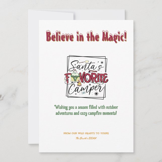 Christmas Santa  Camper Camping Outdoor Adventure Holiday Card (Front)
