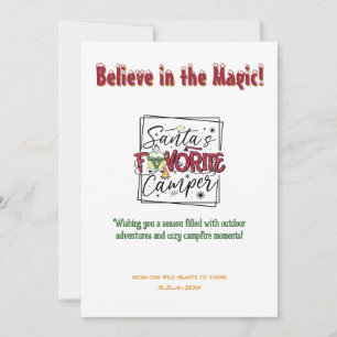 Christmas Santa  Camper Camping Outdoor Adventure Holiday Card