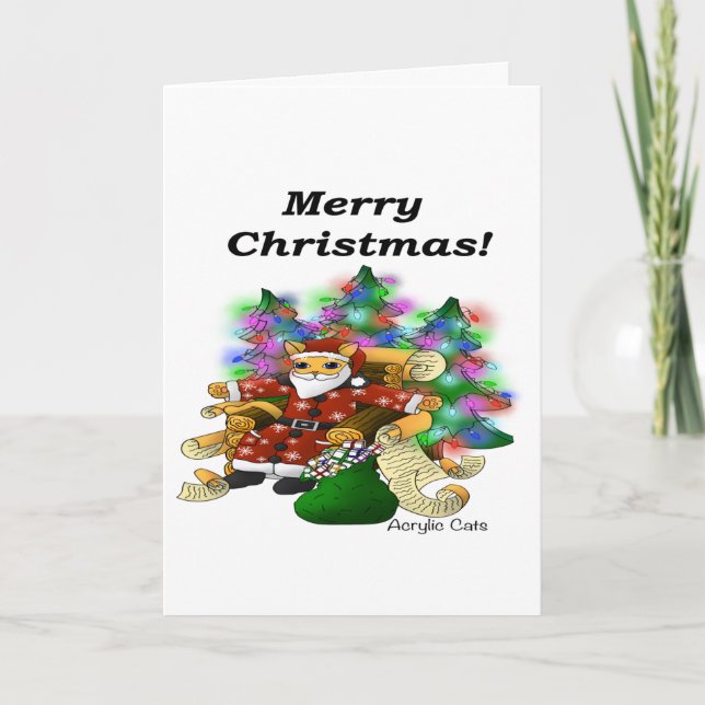 Christmas Santa Cat Card (Front)