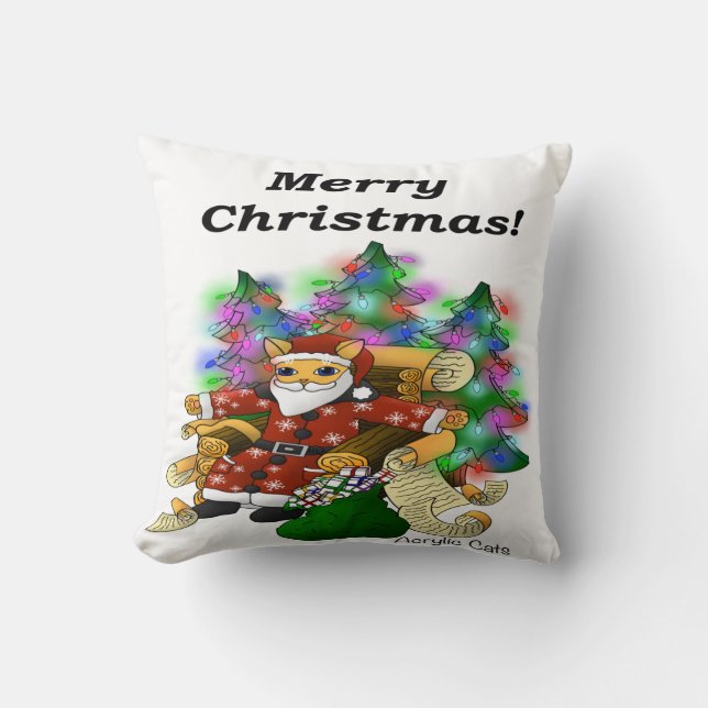Christmas Santa Cat Cushion (Front)