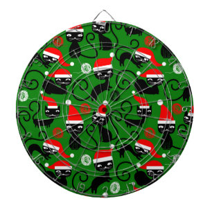 christmas santa cats dartboard