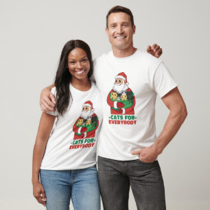 Christmas Santa Cats For Everyone T-Shirt