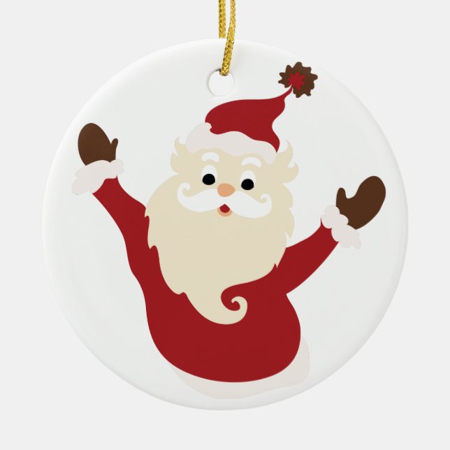 Christmas Santa Ceramic Ornament (Front)