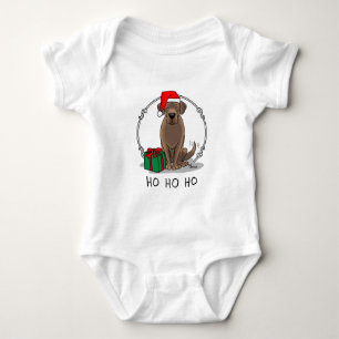 Christmas Santa Chocolate Labrador Retriever Cute Baby Bodysuit