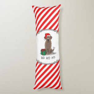 Christmas Santa Chocolate Labrador Retriever Cute Body Cushion
