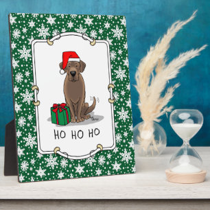 Christmas Santa Chocolate Labrador Retriever Cute Plaque