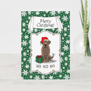 Christmas Santa Chocolate Labrador Retriever Funny Card