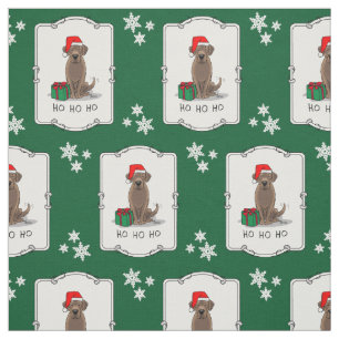 Christmas Santa Chocolate Labrador Retriever Funny Fabric
