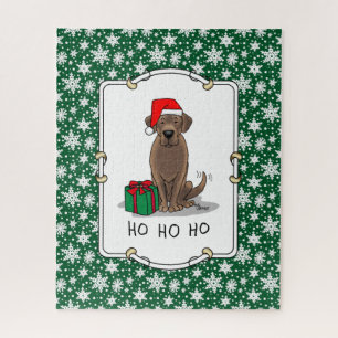 Christmas Santa Chocolate Labrador Retriever Funny Jigsaw Puzzle