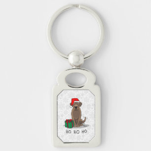 Christmas Santa Chocolate Labrador Retriever Funny Key Ring