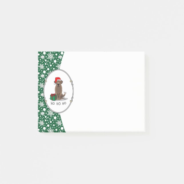 Christmas Santa Chocolate Labrador Retriever Funny Post-it Notes (Front)
