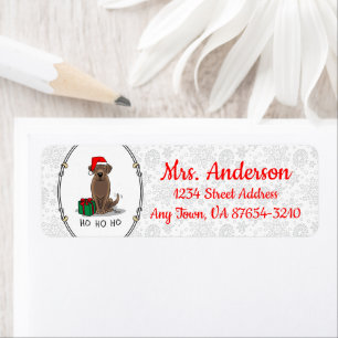 Christmas Santa Chocolate Labrador Retriever Funny Return Address Label