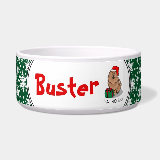 Christmas Santa Chow Chow Dog (cinnamon) Cute (Front)