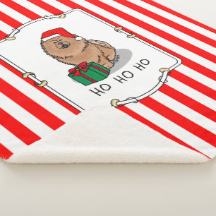 Christmas Santa Chow Chow Dog (cinnamon) Cute Sherpa Blanket