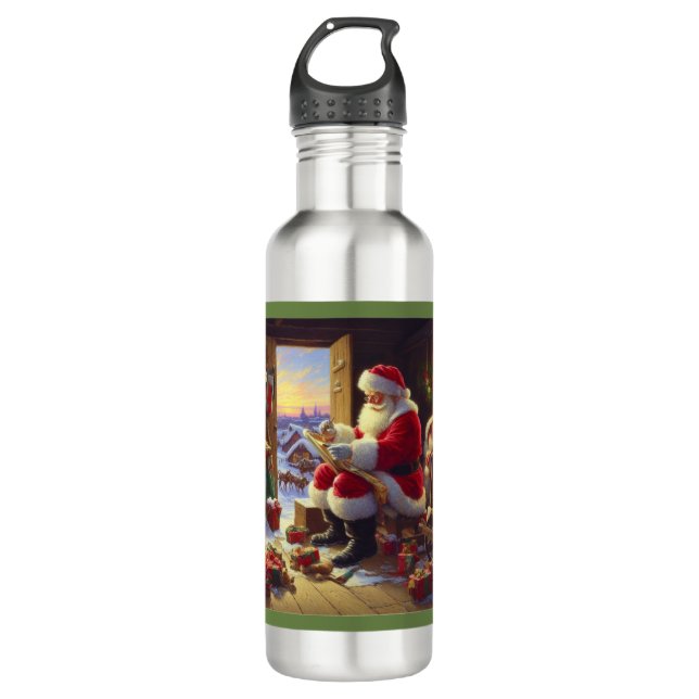 Christmas Santa Claus 2 710 Ml Water Bottle (Front)