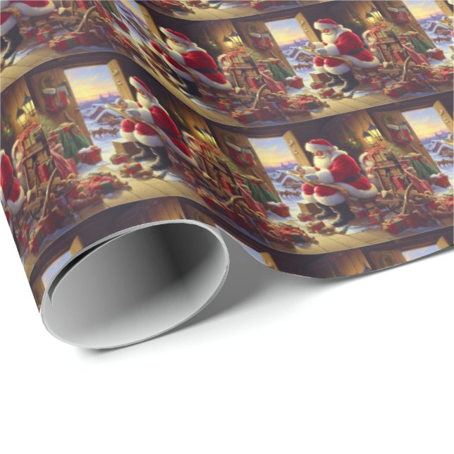 Christmas Santa Claus 2 Wrapping Paper (Roll Corner)