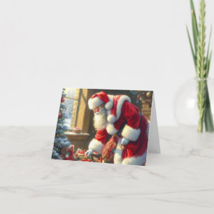 Christmas Santa Claus 3 Holiday Card