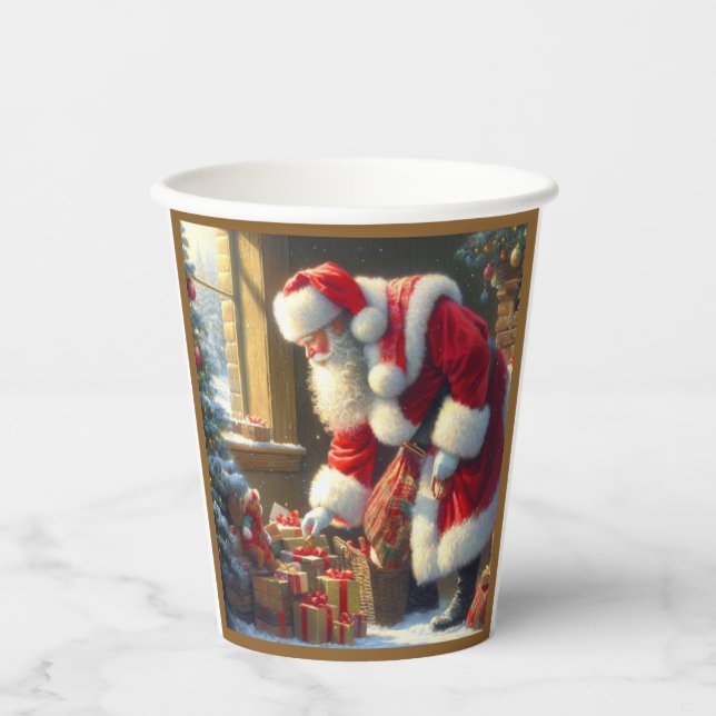 Christmas Santa Claus 3 Paper Cups (Front)